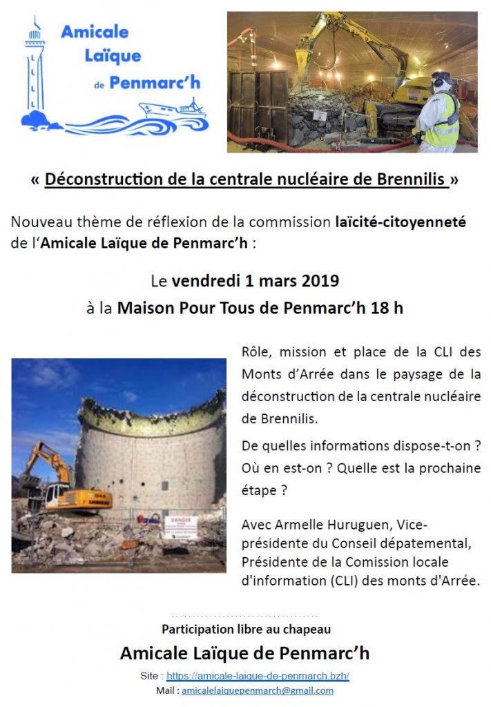 Prochaine rencontre le 1er mars Centrale Brennilis