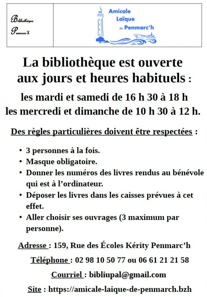 Réouverture bibliothèque après second confinement