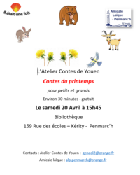 Bibliothèque : Contes du printemps le samedi 20 avril