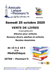 Samedi 25 octobre: Vente de livres